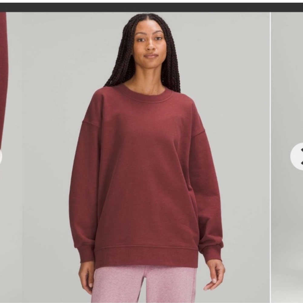 Lululemon oversized crewneck sweatshirt dark red size 6
